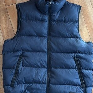 Men's COACH Navy Down Feather Puffer Vest Large